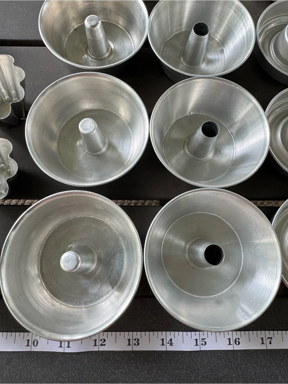 Vintage Aluminum Mini Baking Molds Lot of 36 Bundt Jello Tart Cake Assorted